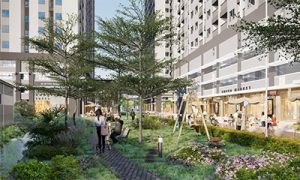 Tiện ích cây xanh và đường dạo bộ khu nhà ở xã